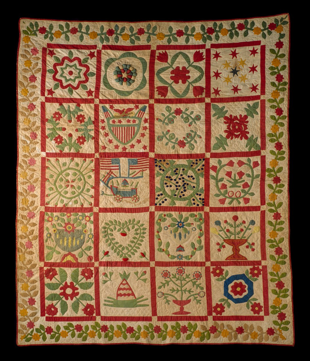 Applique Album Quilt，L＆M，1860（棉） 作者 美国学校