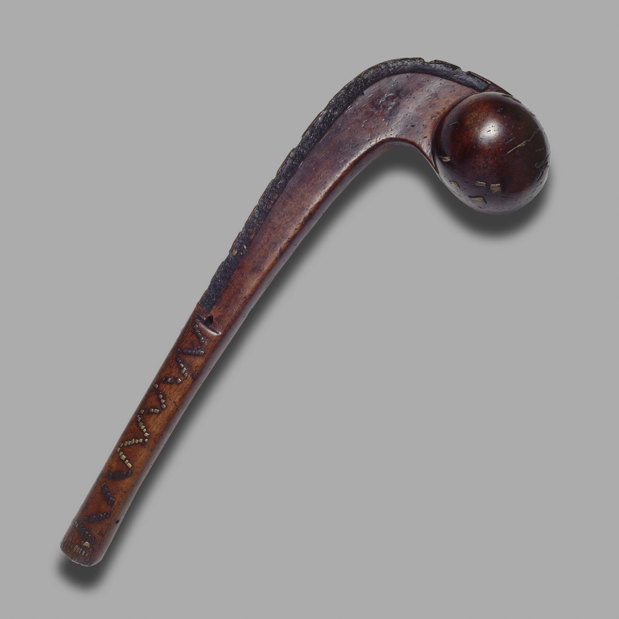 Ball-Headed战斧俱乐部（木头和黄铜） 作者 美国学校