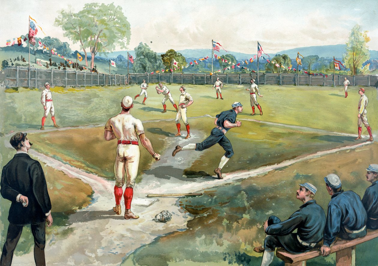 Baseball Game in 1891 New York 作者 美国学校