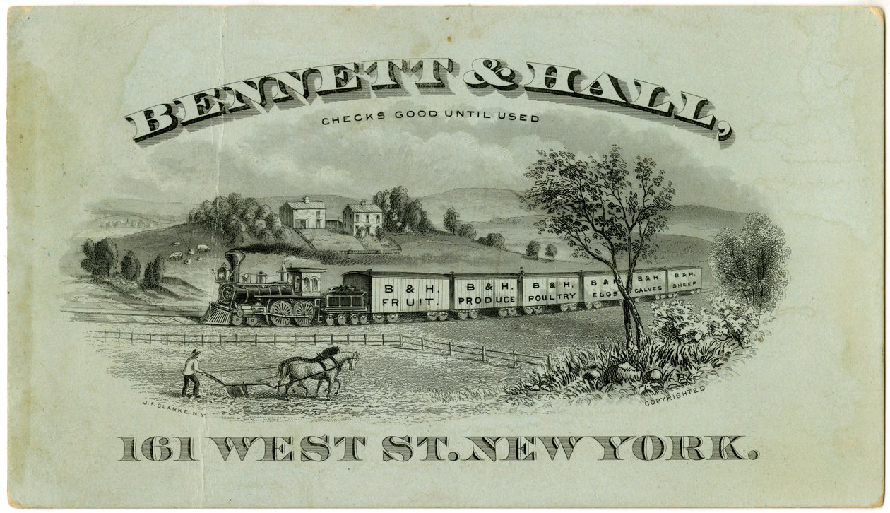 Bennett＆Hall贸易卡[recto]，1882年（刻版画[交易卡]） 作者 美国学校