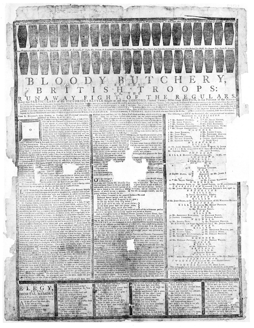 英国军队的血腥屠杀，Salem 1775（打印） 作者 美国学校