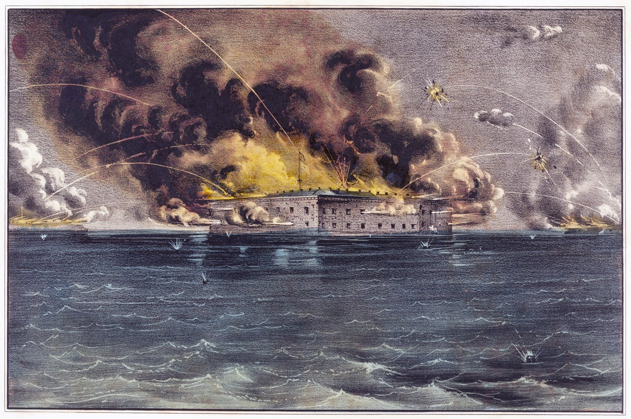 1861年4月12日和13日，查尔斯顿港萨姆特堡的轰炸，酒吧。 1861年 作者 美国学校