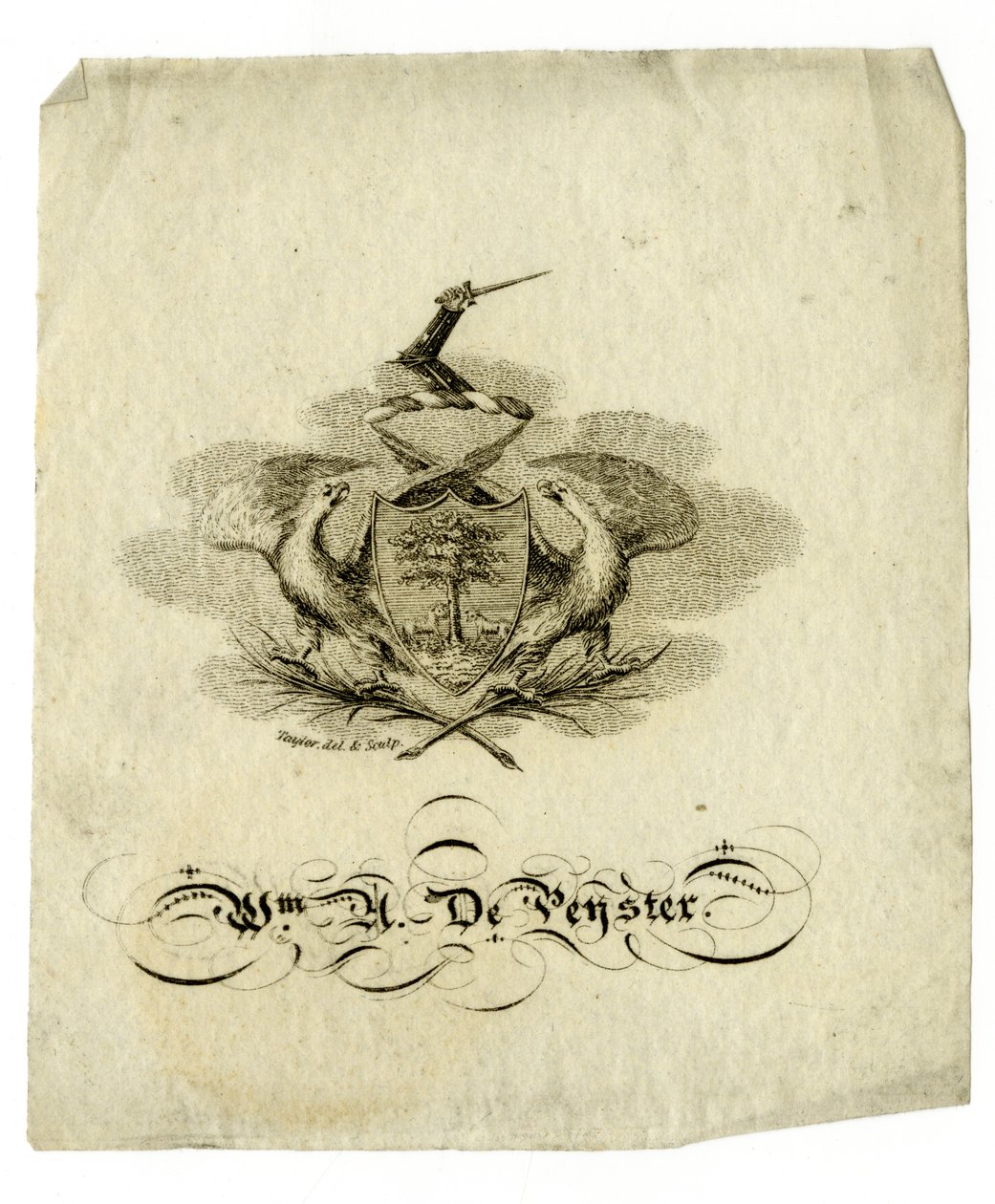 William Axtell De Peyster的书签（1793-1856），1840年 作者 美国学校