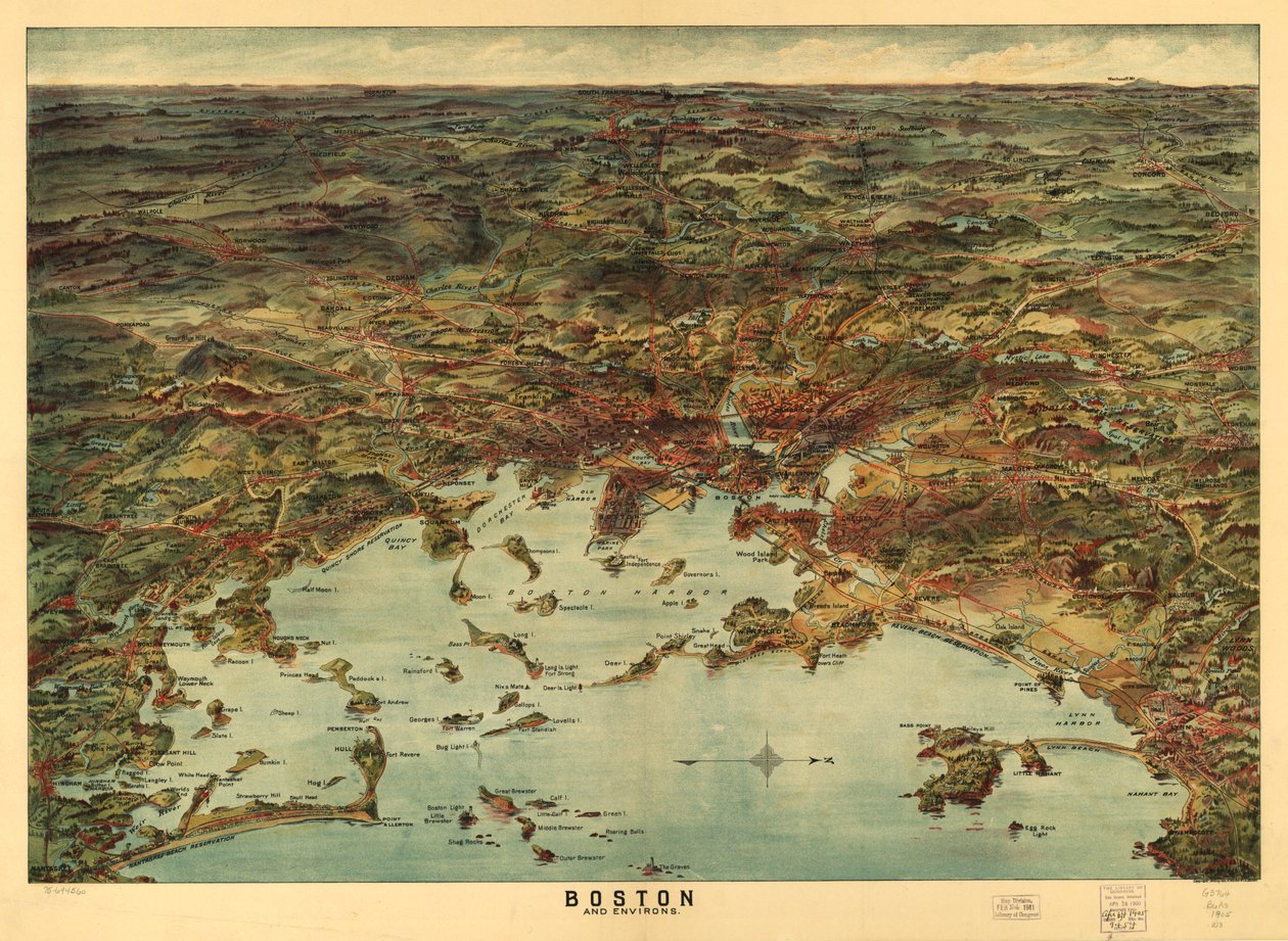 波士顿和周围地区，约1905年 作者 美国学校