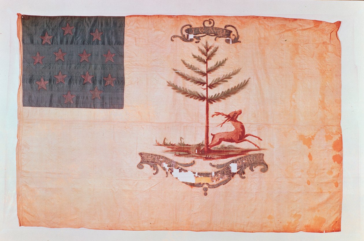 美国雄鹿旗帜，c.1787 作者 美国学校
