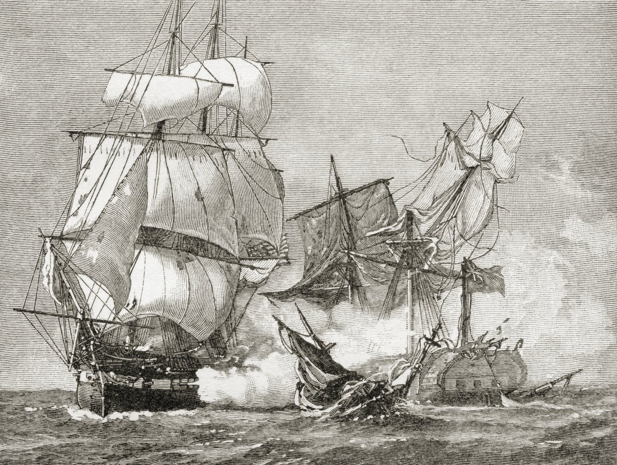 1812年8月19日由AS Barnes und Co.于1885年出版的“美国简史”获得Guerriere。 作者 美国学校
