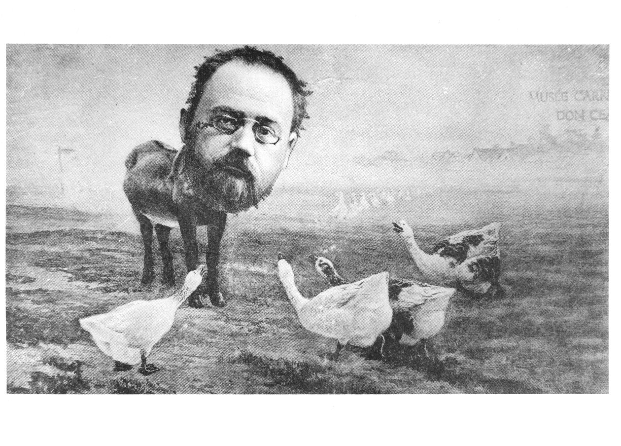 讽刺Emile Zola（1840-1902），驴和鹅;来自生活，1889年4月4日 作者 美国学校