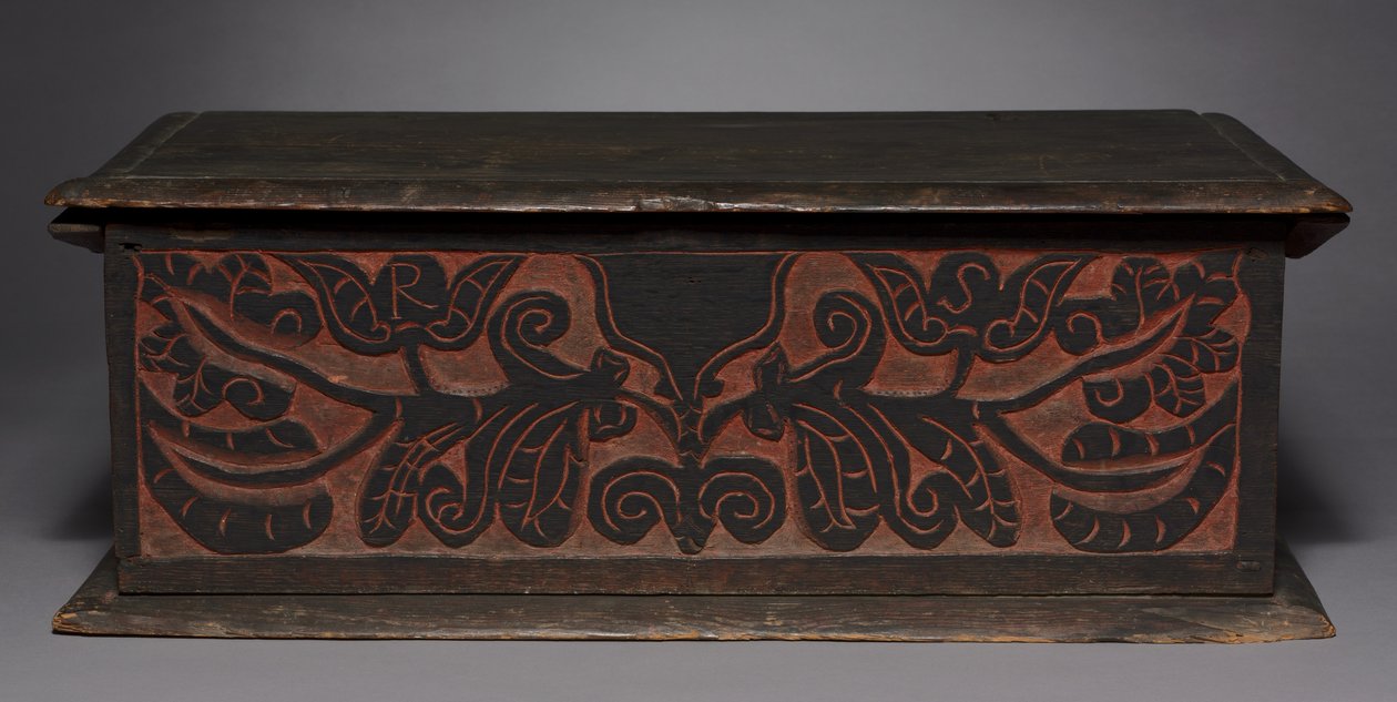 雕刻盒，1680-1700年 作者 美国学校