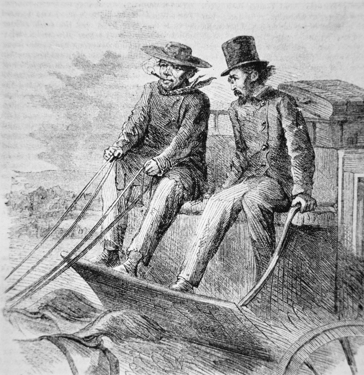 查理-帕克赫斯特（Charlie Parkhurst）（1812-79）旧西部的驿车司机（石印）。 作者 美国学校