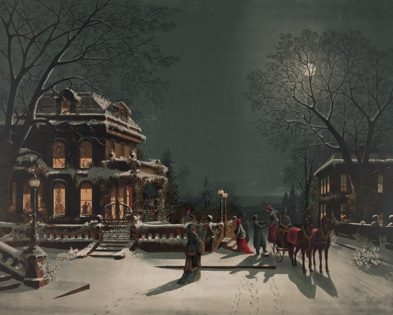 圣诞前夜，约1890年 作者 美国学校