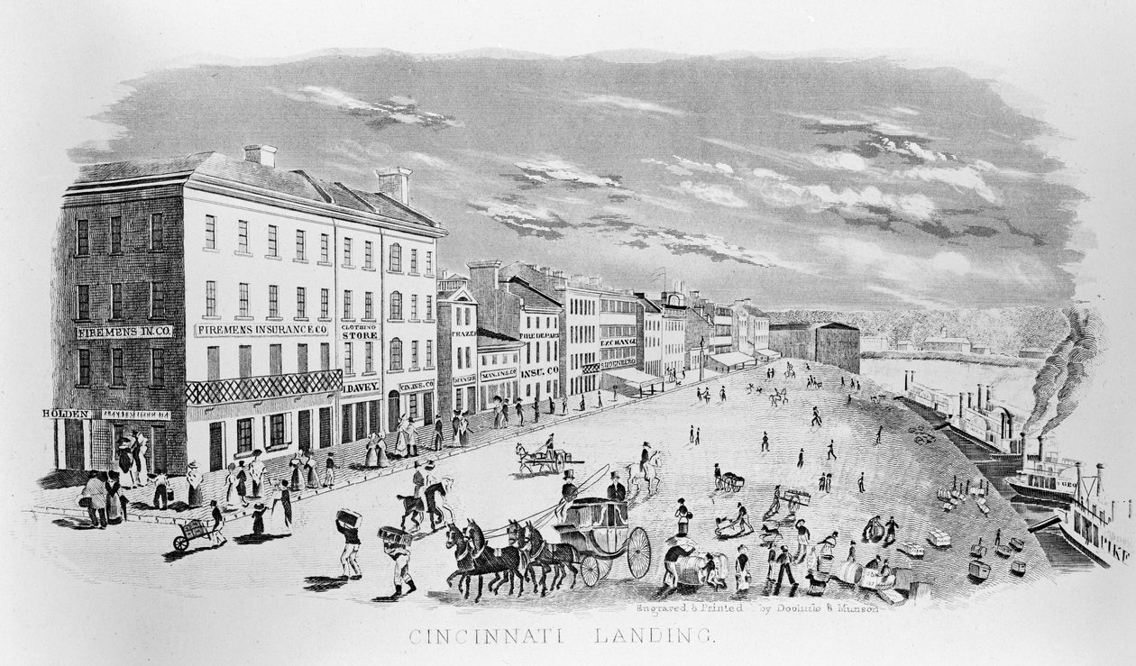 Cincinnatti Landing，1841 作者 美国学校