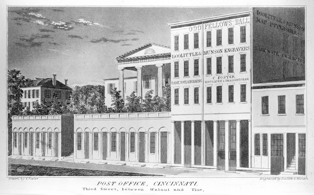 辛辛那提邮政局，第三街，1841年 作者 美国学校