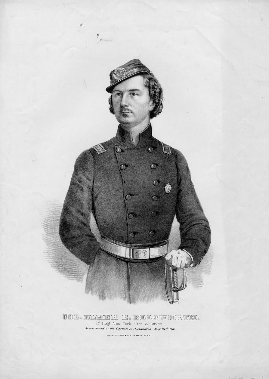 Elmer E. Ellsworth上校：1st Regt。纽约Fire Zouaves，酒吧。作者：Currier＆Ives，c.1862 作者 美国学校