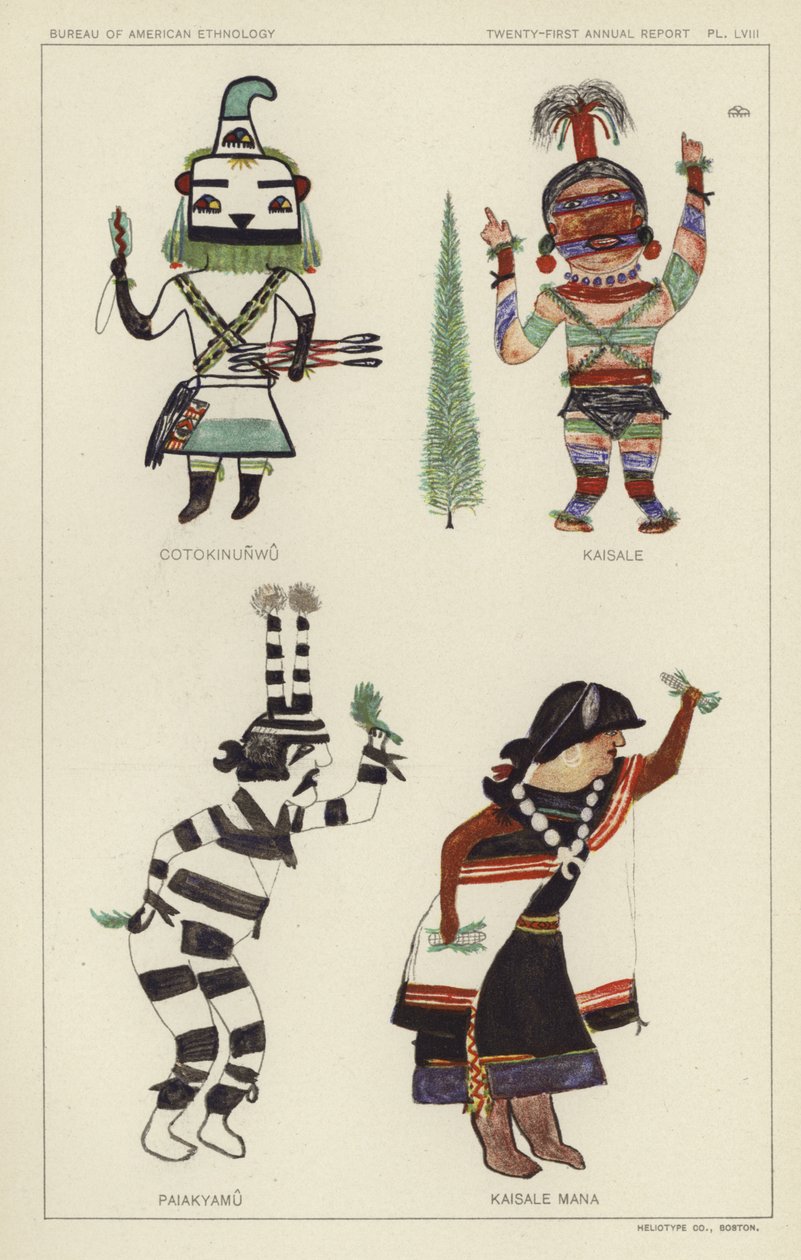 Cotokinunwu, Kaisale, Paiakyamu, Kaisale Mana (彩色石版印刷) 作者 美国学校
