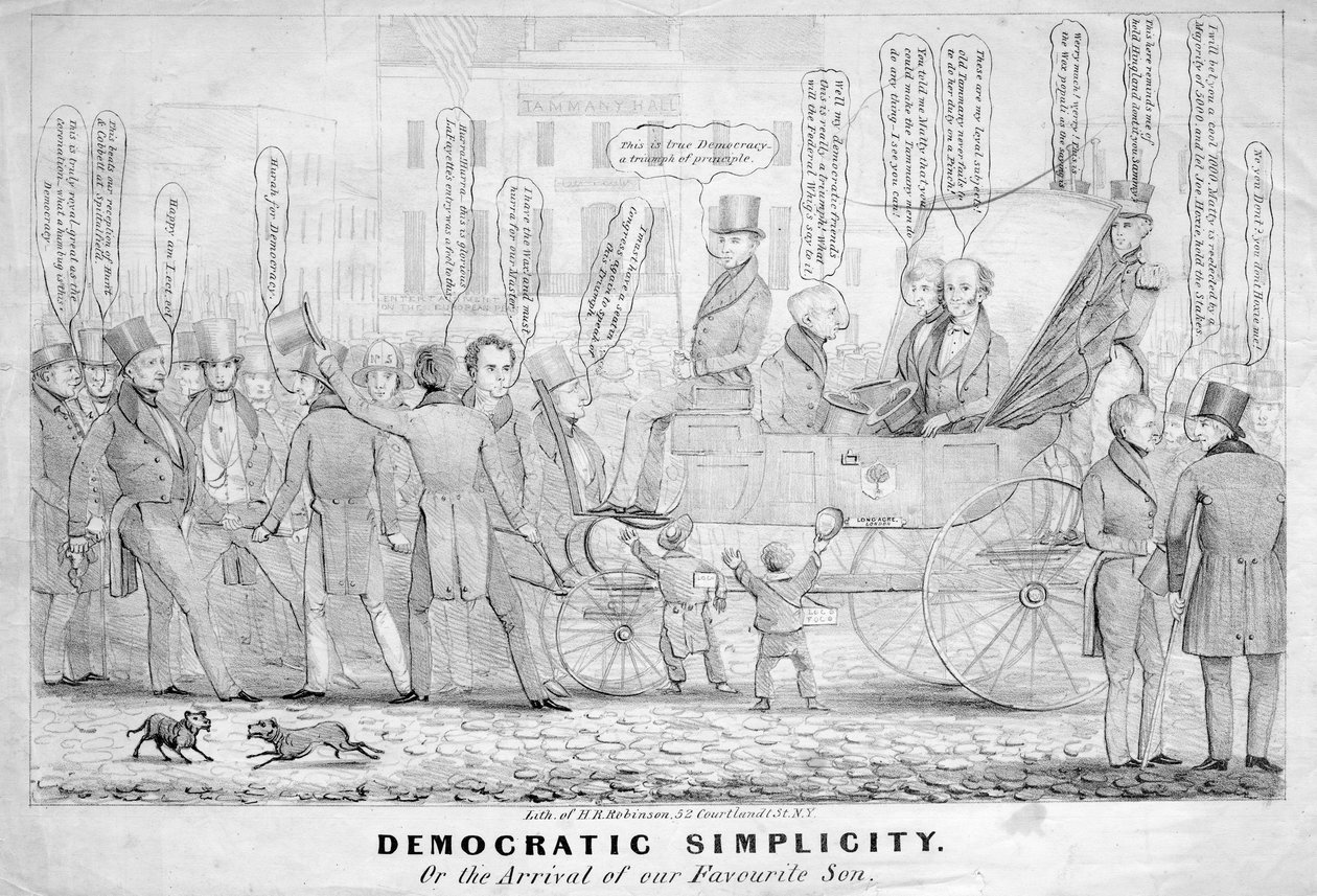 民主的简单，或者，我们最喜欢的儿子的到来，由HR Robinson，纽约出版，c.1839 作者 美国学校