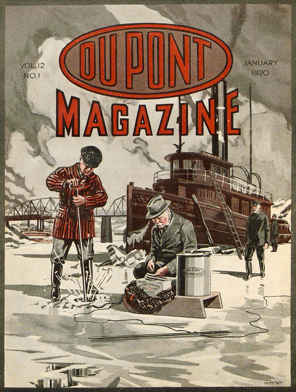 DuPont Dynamite，杜邦杂志的封面，1920年1月 作者 美国学校