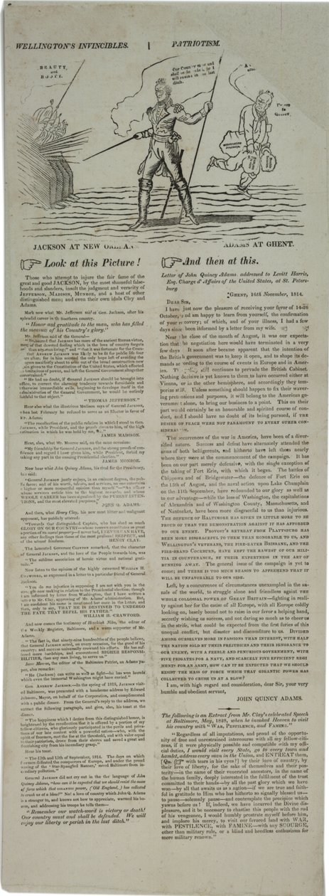 与着名美国人的选举海报，1828年 作者 美国学校