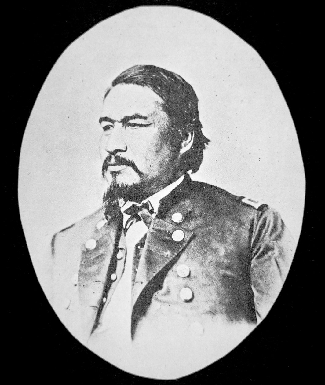 伊利-塞缪尔-帕克（1828-95）塞内卡酋长和联邦印第安事务专员（石印）。 作者 美国学校