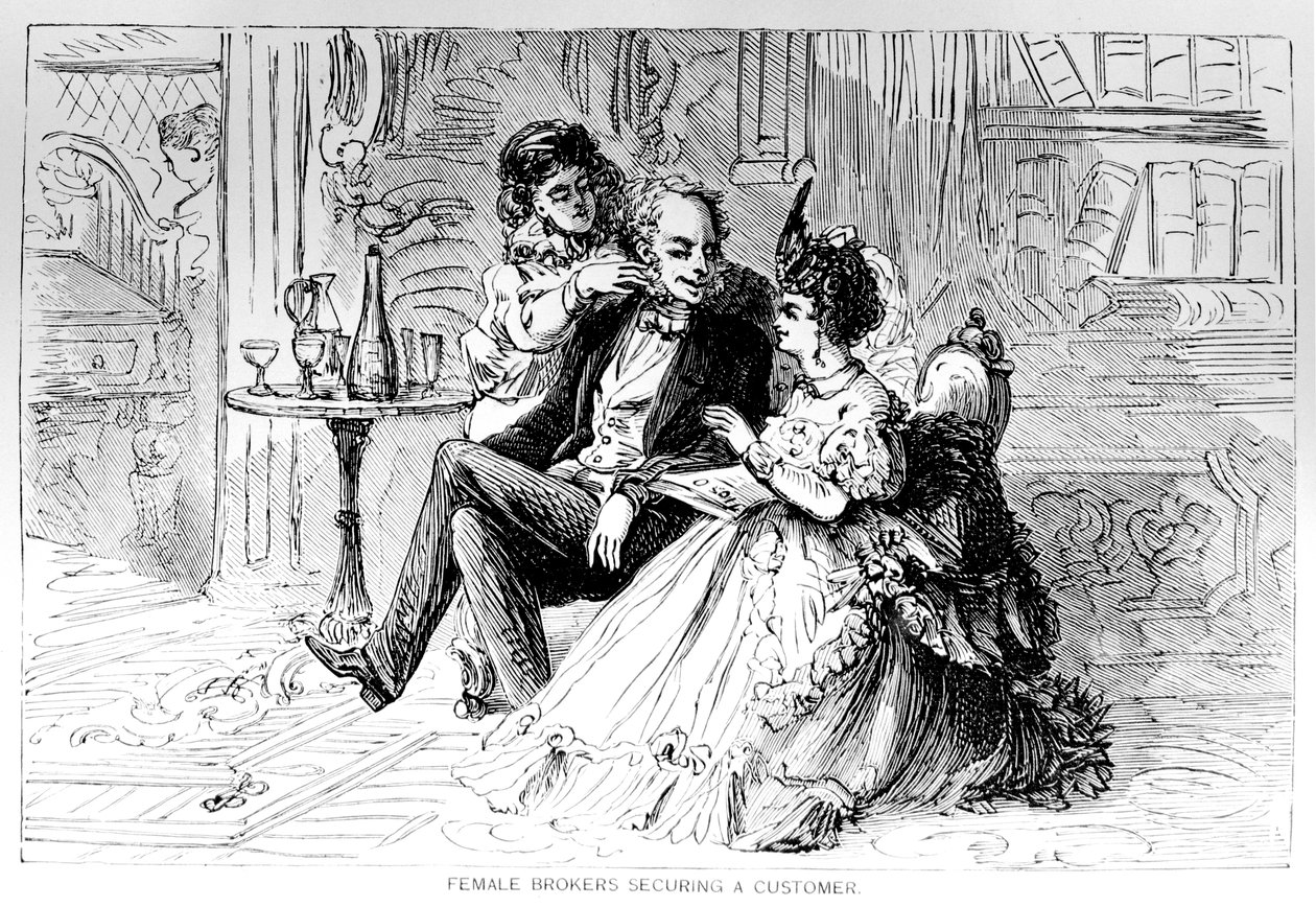 女经纪人保护客户，纽约公牛和熊的插图，作者：Matthew Hale Smith（1810-79）1873 作者 美国学校