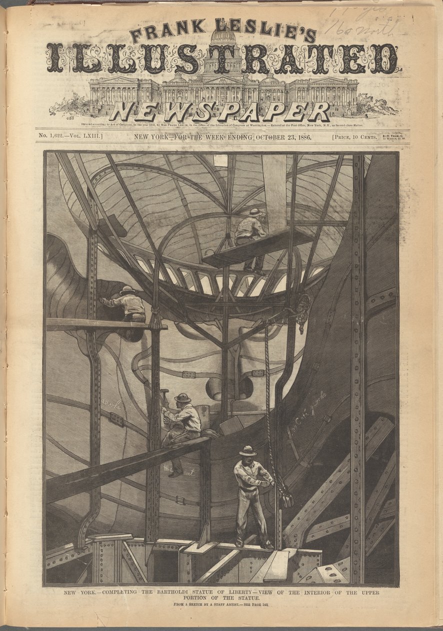 弗兰克·莱斯利的插图报的封面，1886年10月23日 作者 美国学校