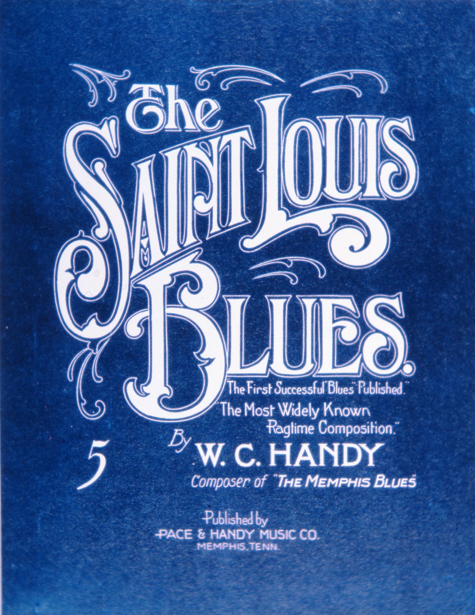 圣路易斯蓝调》的封面，作者是W.C. Handy（1873-1958），1941年（彩色平印）。 作者 美国学校