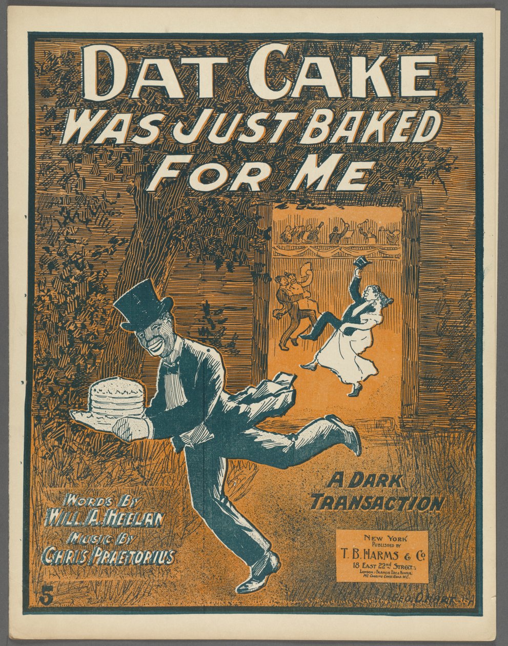 Will A. Heelan和Chris Praetorius撰写的“ Dat Cake刚为我烤”的前奏曲，约1898年 作者 美国学校
