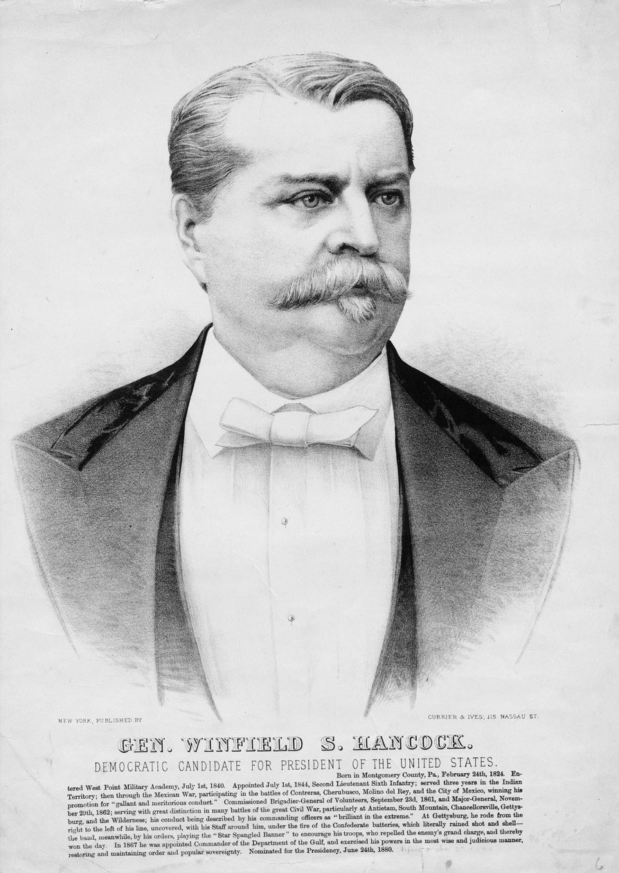 温菲尔德·汉考克将军：美国总统候选人，酒吧。作者：Currier＆Ives，第1880页 作者 美国学校