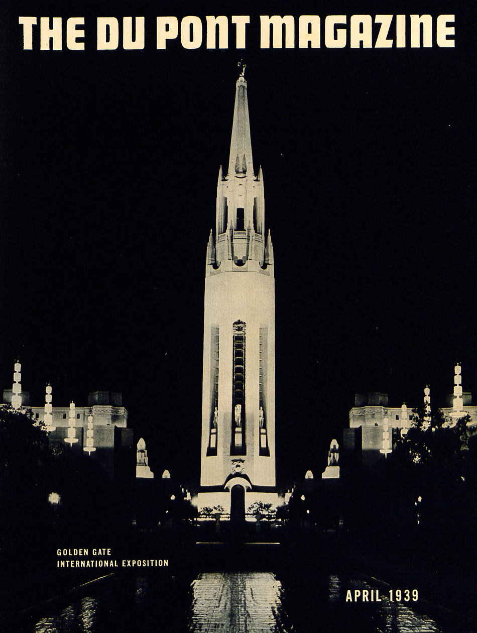 金门国际博览会，杜邦杂志的封面，1939年4月 作者 美国学校