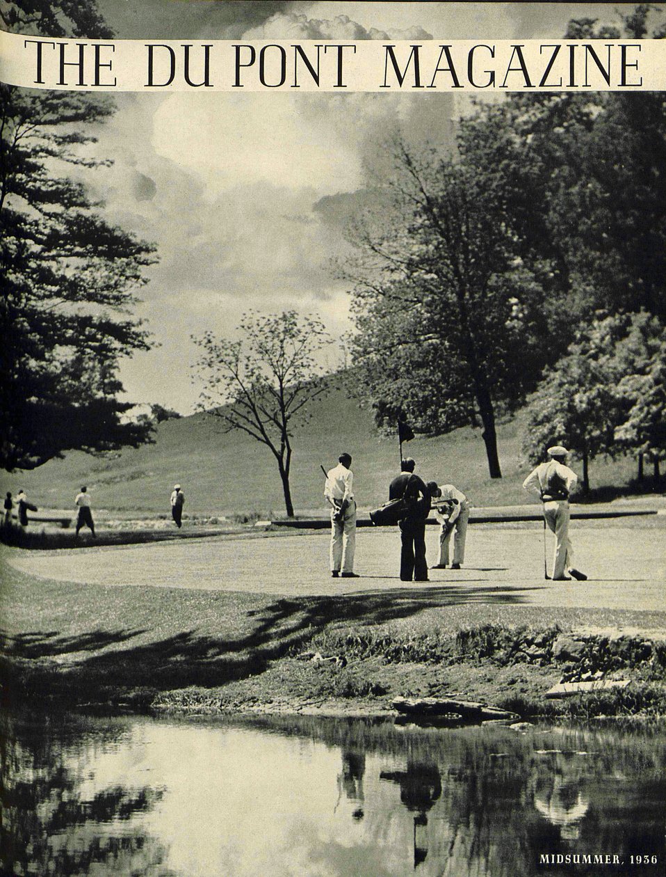 高尔夫球手，杜邦杂志的封面，1936年7月至8月 作者 美国学校