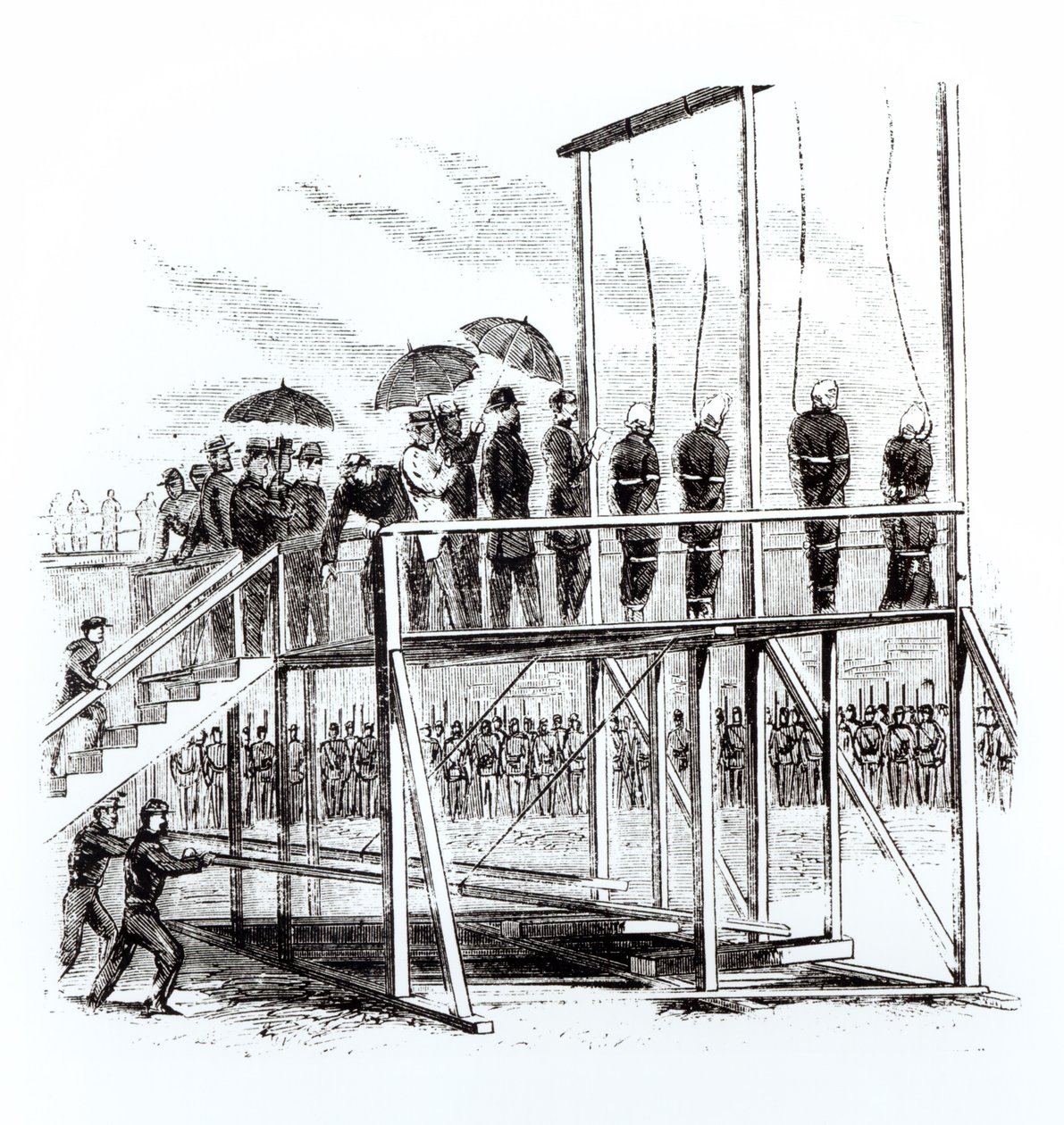 1865年7月7日悬挂林肯暗杀阴谋者 作者 美国学校
