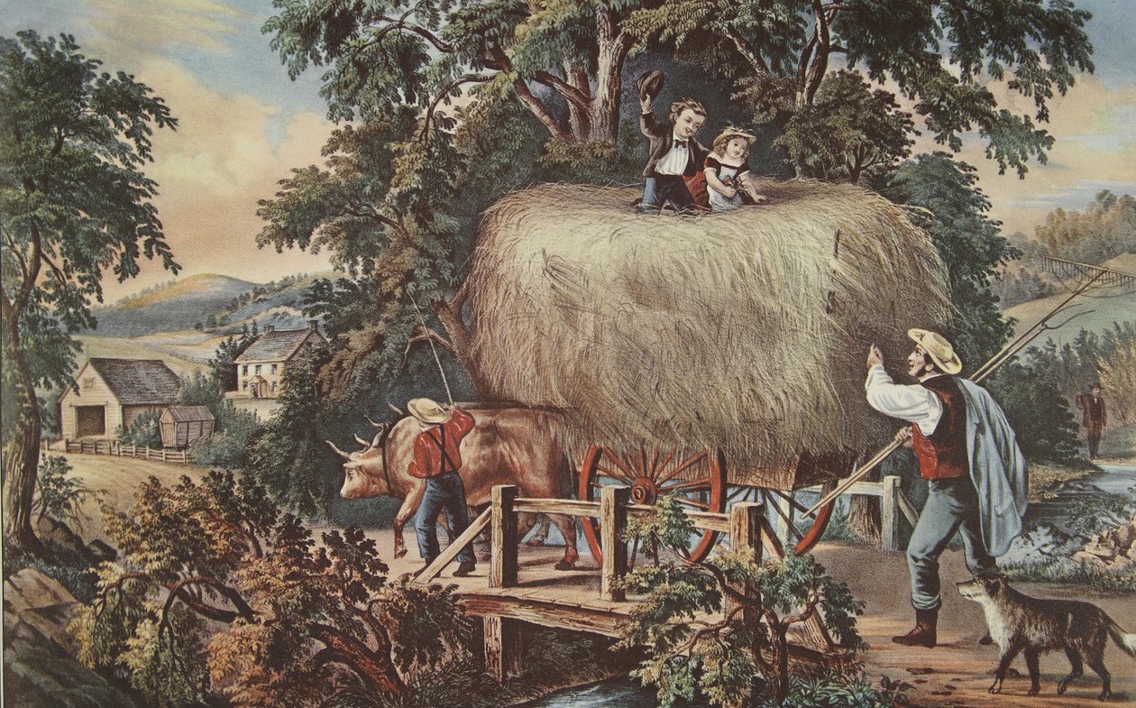 Haying-time-The Last Load，pub。 1868年，Currier＆Ives 作者 美国学校