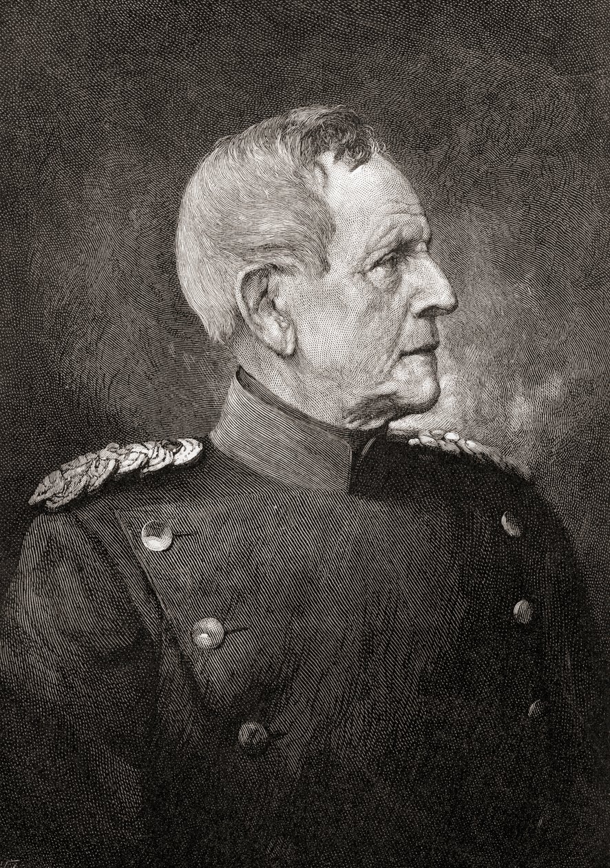 赫尔穆特-卡尔-伯恩哈德-格拉夫-冯-莫尔特克（Helmuth Karl Bernhard Graf von Moltke the Elder），选自 1884 年出版的《世纪插图月刊》（雕刻）。 作者 美国学校