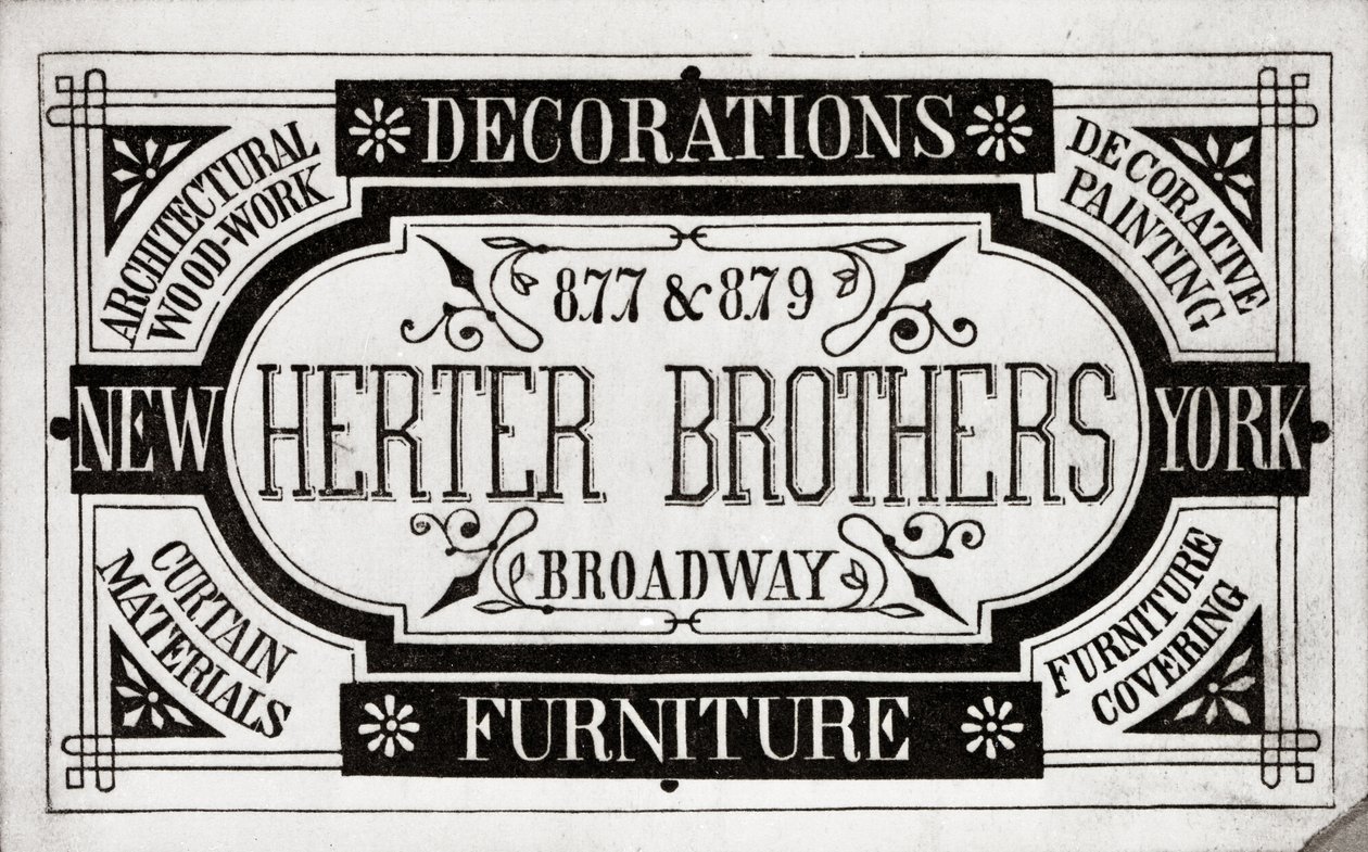 Herter Brothers，Decorations，Furniture，877＆879 Broadway，New York（litho [trade card]） 作者 美国学校