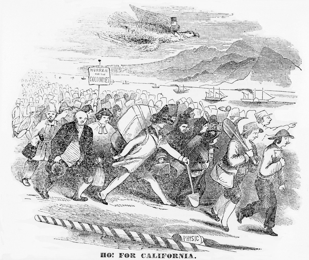 嗬！加利福尼亚州，插图来自纽约地图集，1849年1月14日 作者 美国学校