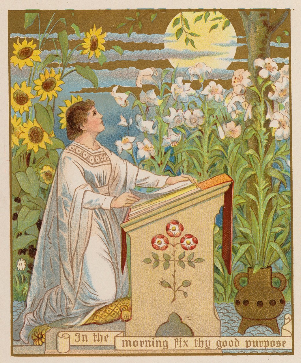 清晨，确定你的目标（chromolitho） 作者 美国学校