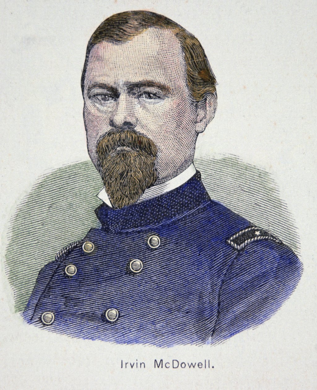 Irvin McDowell (1818-85)（彩色雕刻）。 作者 美国学校