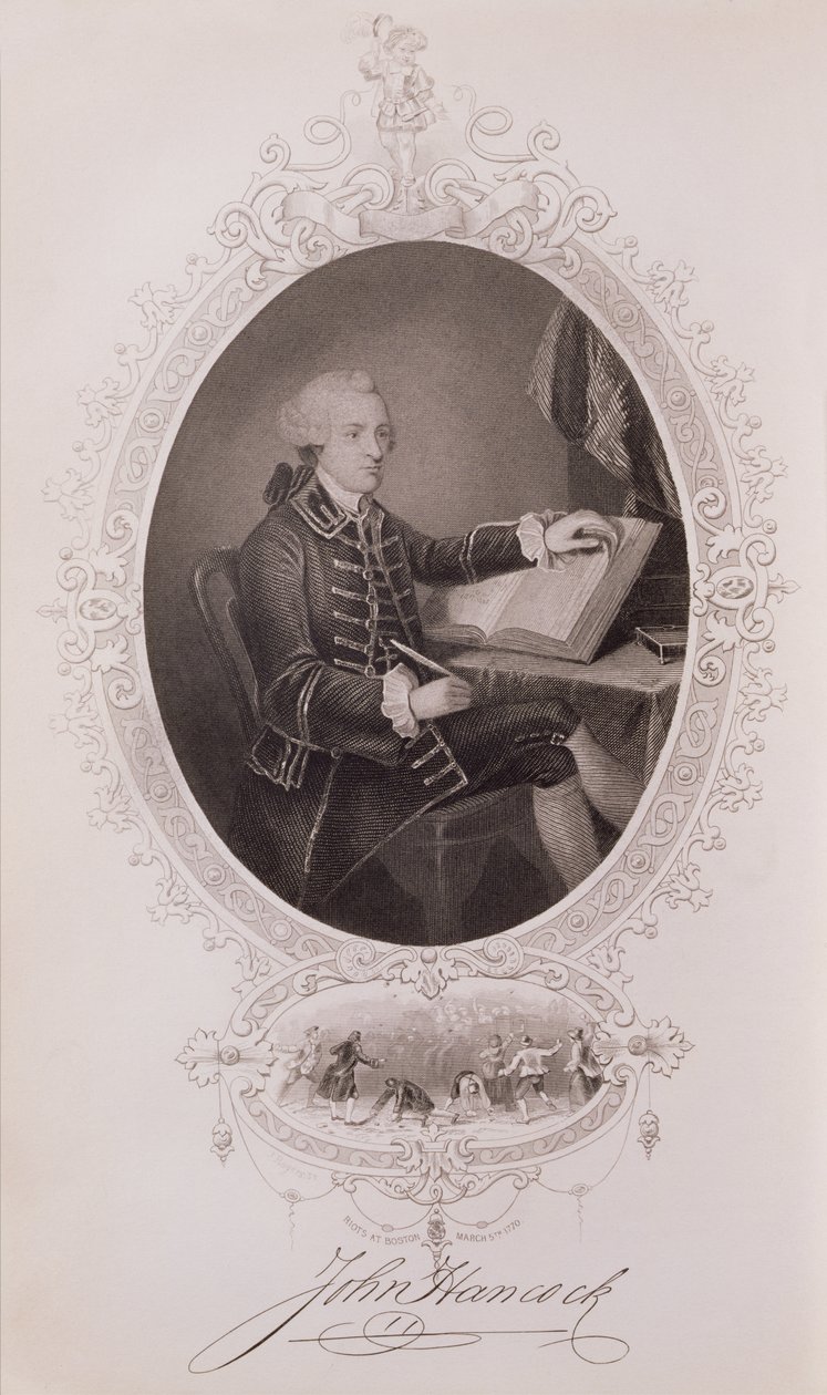 约翰汉考克（1737-93）来自美国历史，第一卷。我，由查尔斯麦凯，由J.罗杰斯雕刻 作者 美国学校