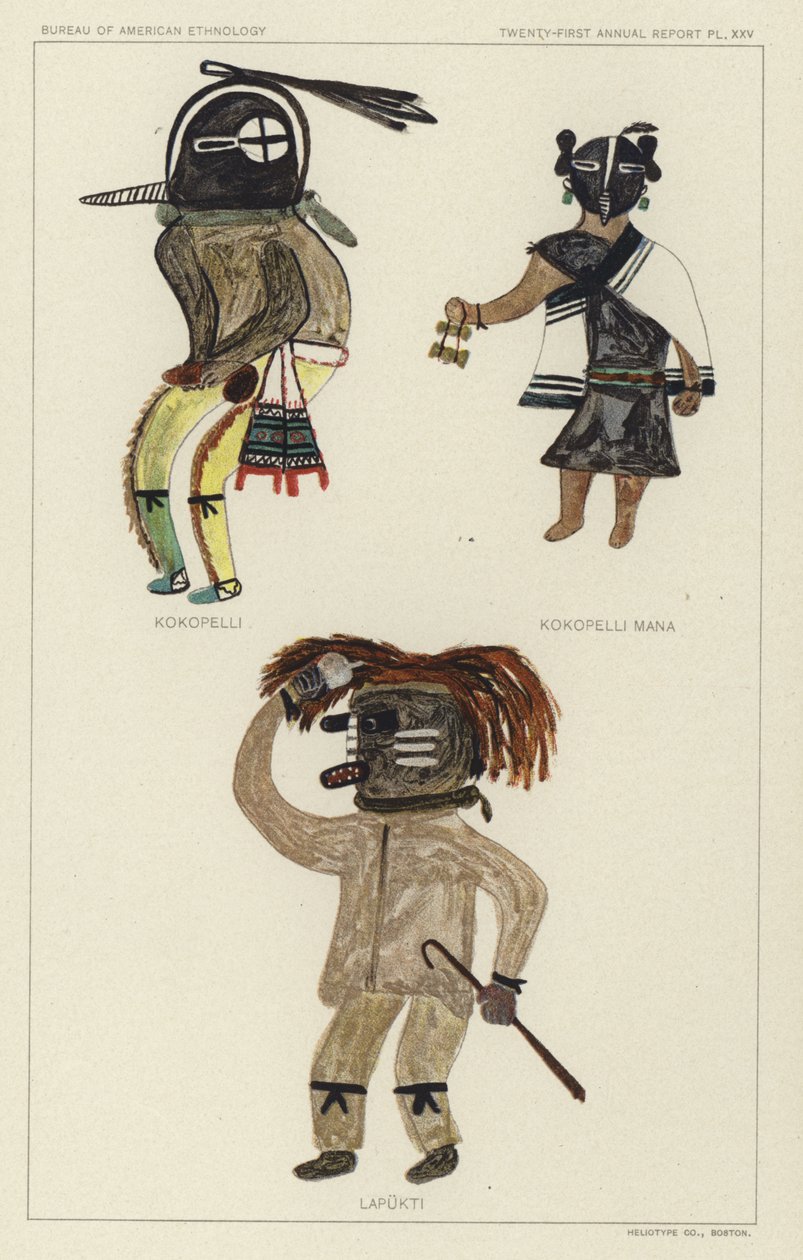 科科佩利、科科佩利玛娜、拉普克蒂（彩色石版画） 作者 美国学校