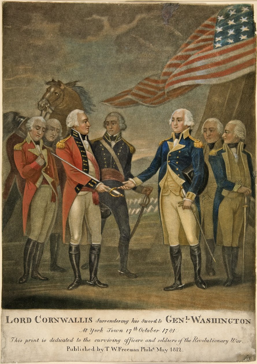 Lord Cornwallis Surrendering his Sword to Genl. Washington at York Town 作者 美国学校