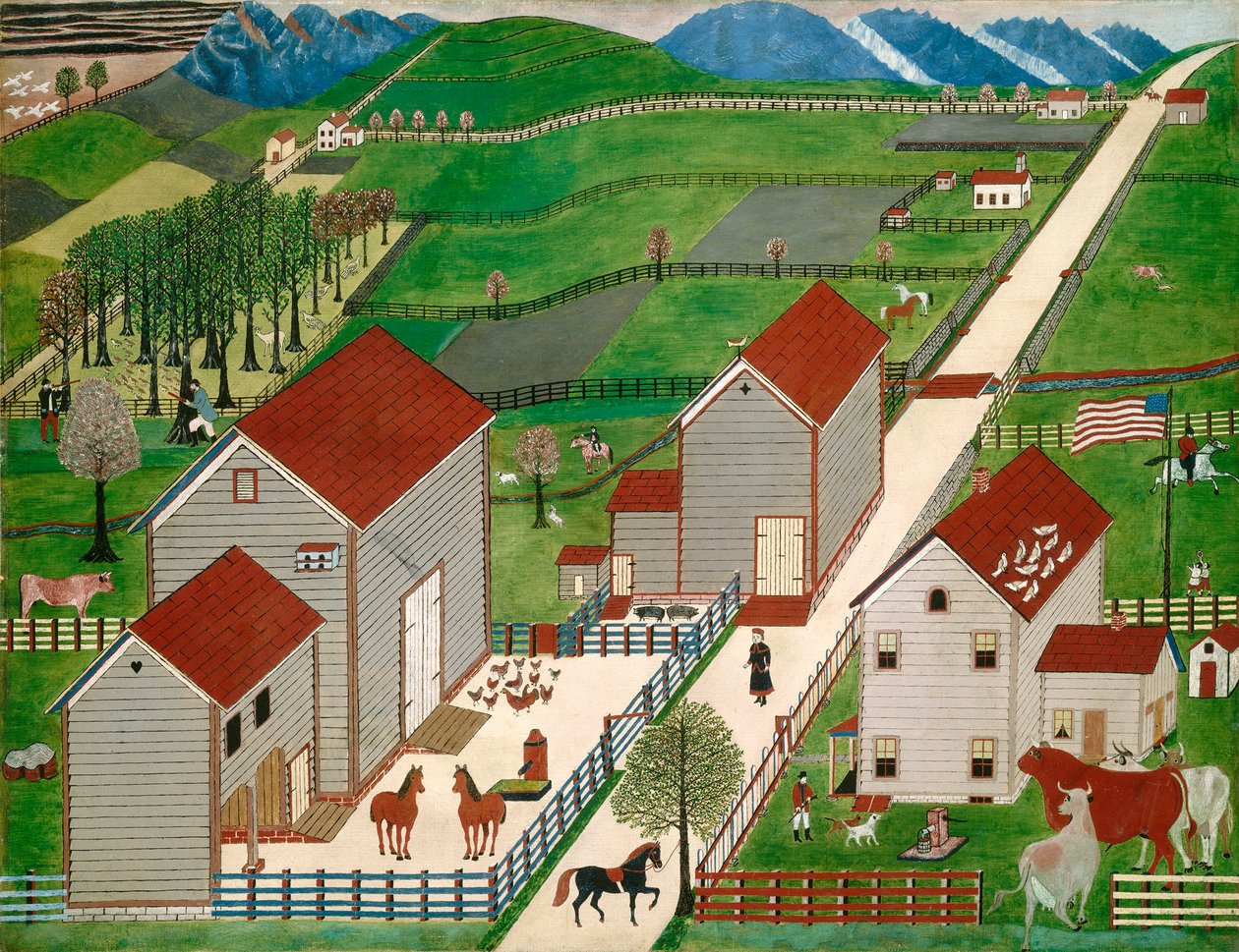 Mahantango Valley Farm农场，19世纪末（油窗遮阳） 作者 美国学校