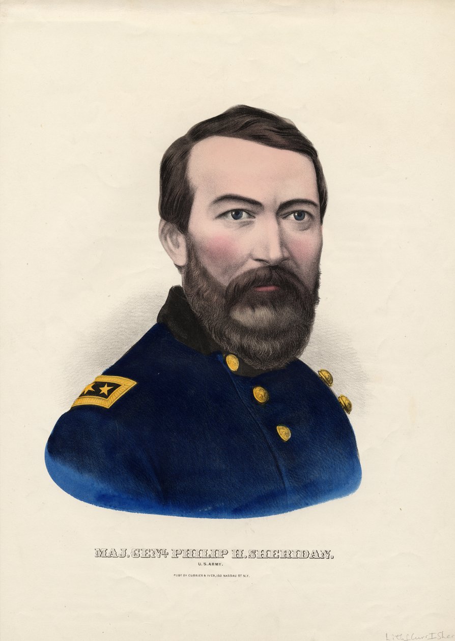 少校。 Philip H. Sheridan，美国陆军，酒吧。作者：Currier＆Ives，c.1862-65 作者 美国学校