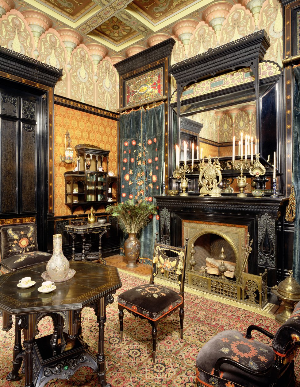 摩尔吸烟室，John D Rockefeller House，电话：1864-81 作者 美国学校