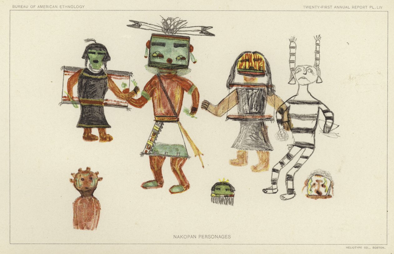 中番人物（彩色石版画） 作者 美国学校