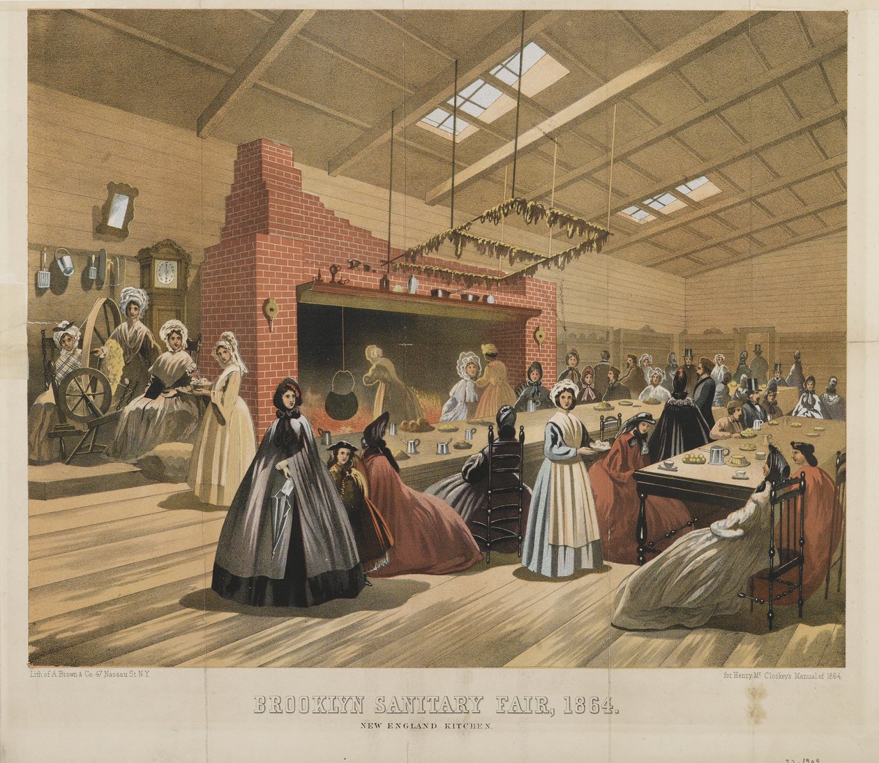 新英格兰厨房，布鲁克林卫浴博览会，1864年 作者 美国学校