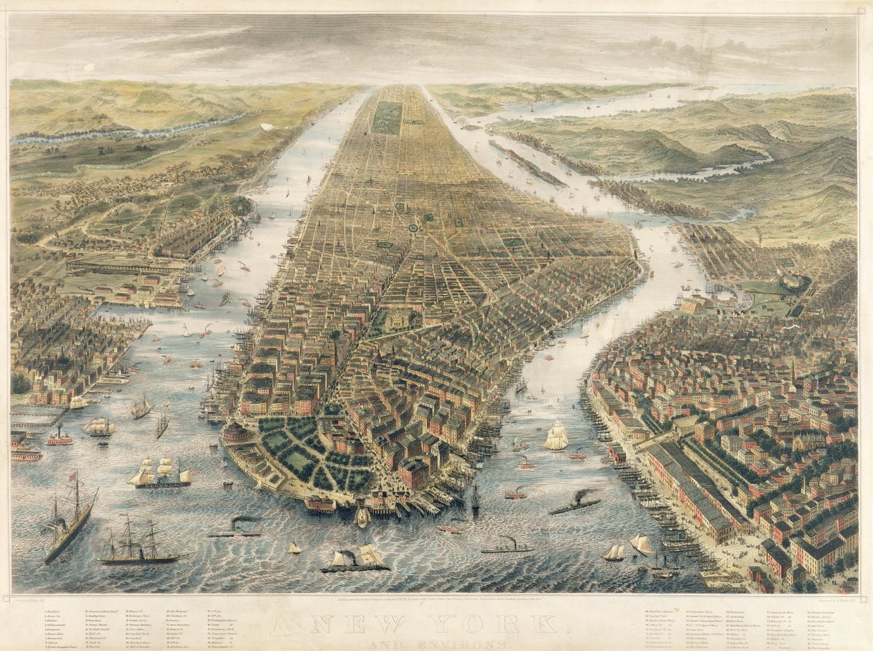 纽约及其周围地区，1867年 作者 美国学校
