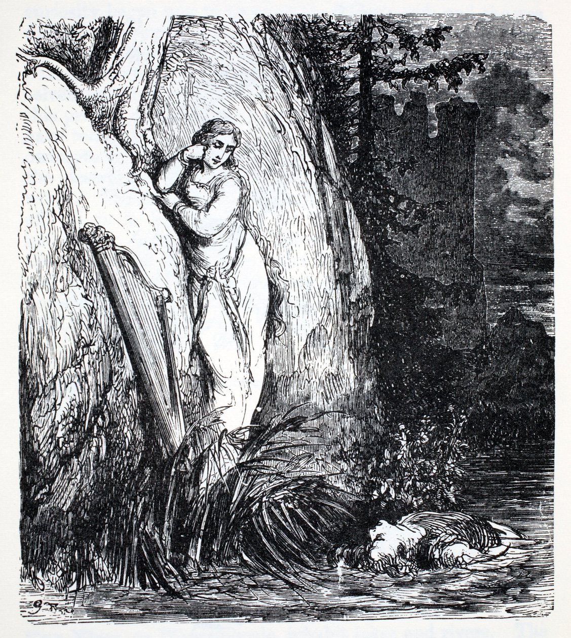 尼克斯，来自侏儒，仙女，精灵和其他小人物的世界指南，由Thomas Keightley（1789-1872）出版1880年，（BW雕刻） 作者 美国学校