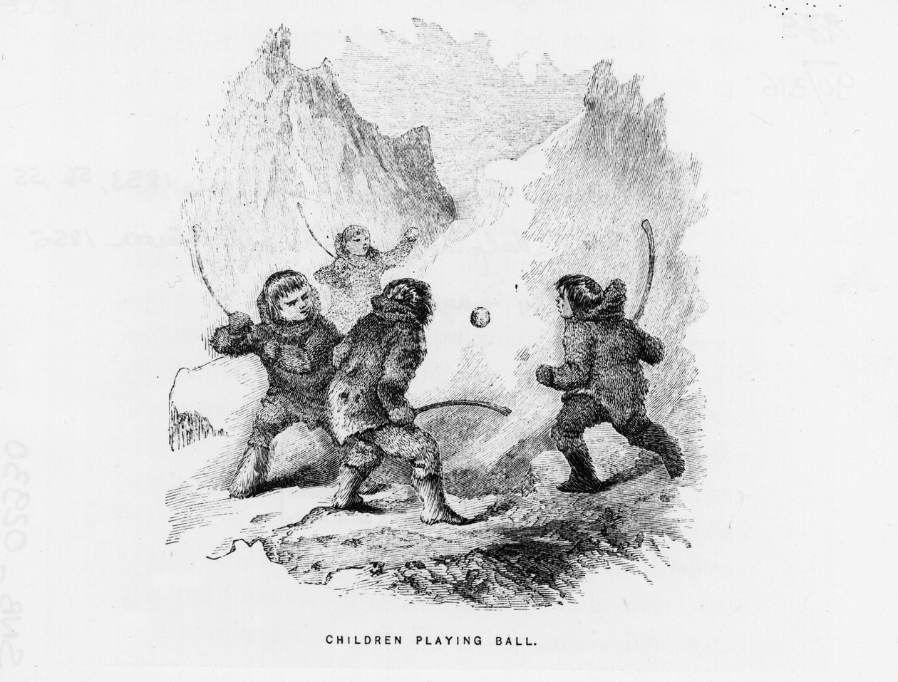 北极：孩子们在冰包上玩球赛--埃利沙-肯特-凯恩；1853-1855年的艺术探索（费城，Childs和Peterson）。 作者 美国学校