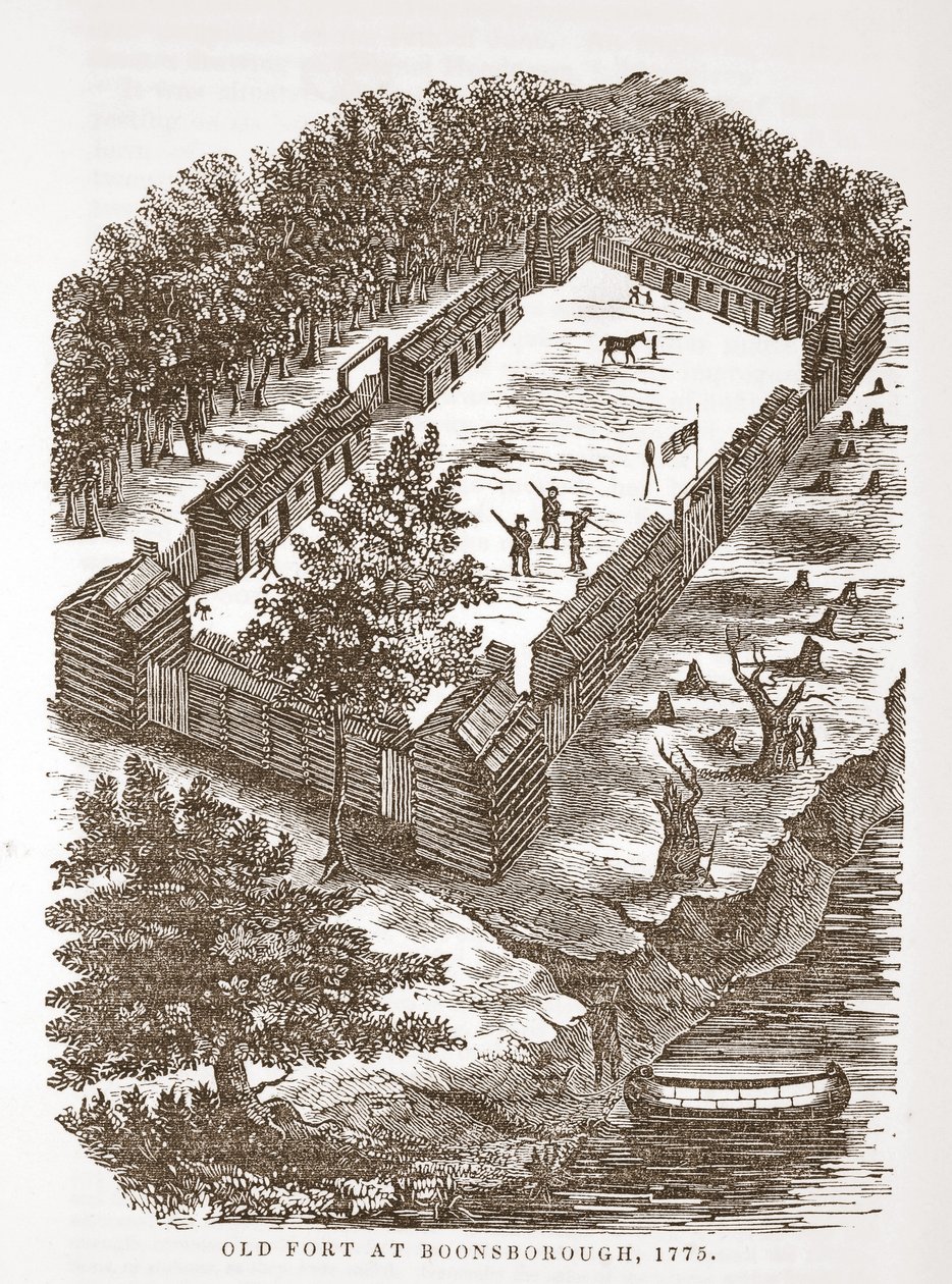 1775年在Boonsborough的老堡垒 作者 美国学校