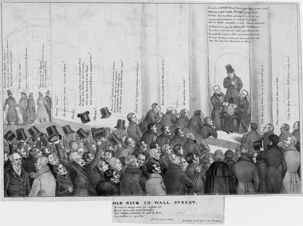 华尔街的老尼克，1832年 作者 美国学校