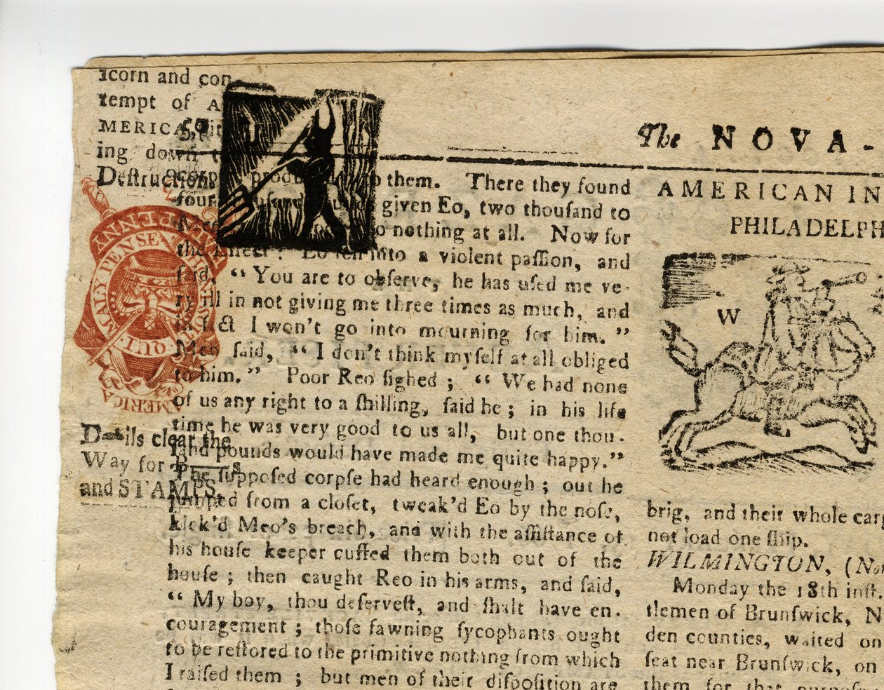 “哈利法克斯公报”或“每周顾问”页，“新斯科舍省，1765年12月12日至19日 作者 美国学校